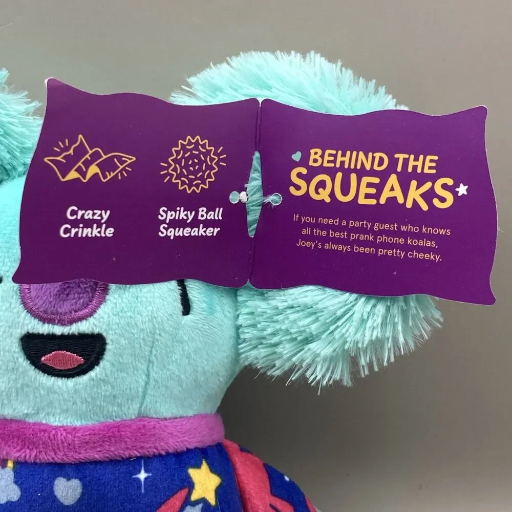 Brand New! Bark Box Joey Jammies Slobber Party Koala Plush Dog Toy